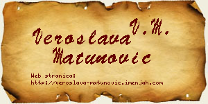 Veroslava Matunović vizit kartica